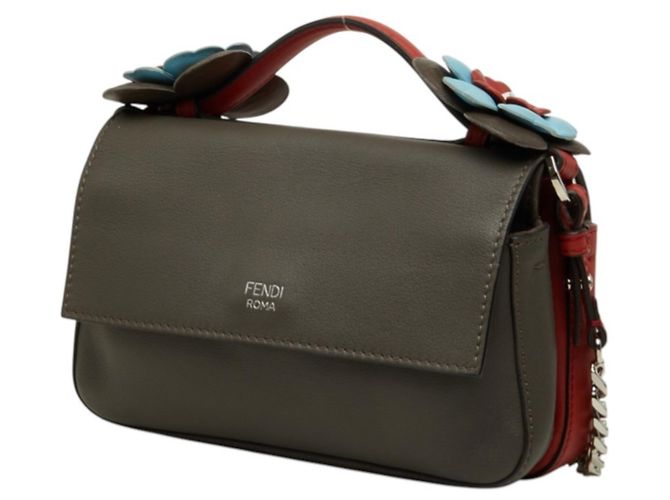 Borsa a tracolla Fendi Double Micro Bucket Flower Chain - vista 2