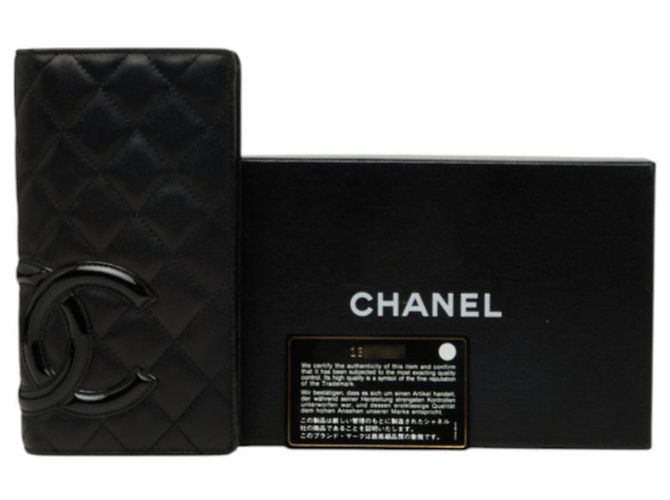 Cartera bi-fold Chanel Cambon Line de piel negra - vista 13