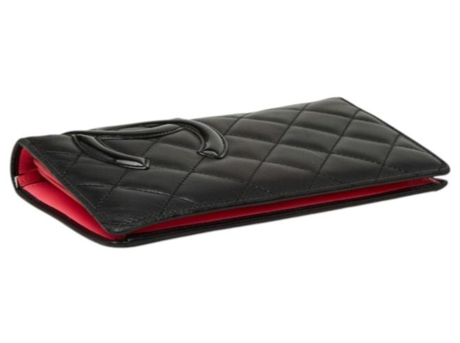 Cartera bi-fold Chanel Cambon Line de piel negra - vista 4