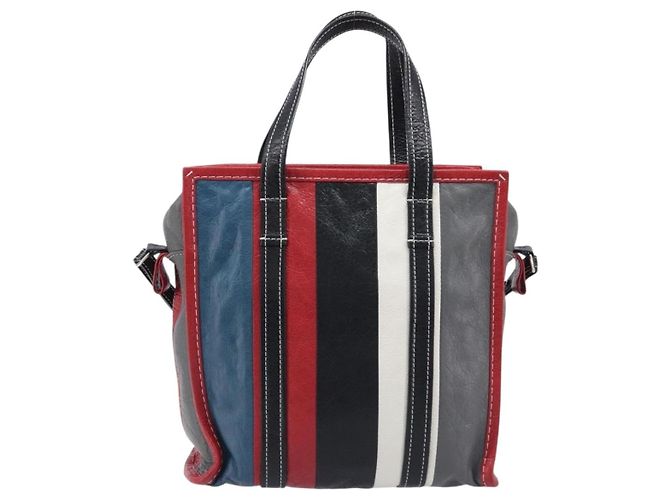 Balenciaga Bazar Striped Leather Medium - Ansicht 2