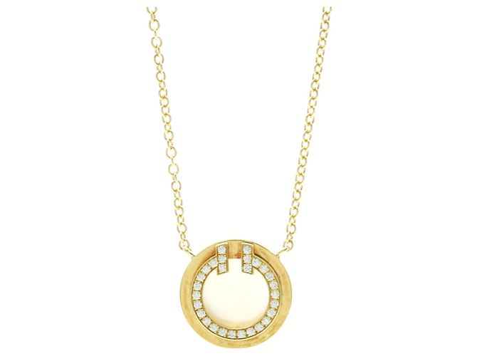Pendente Tiffany & Co. T Circle in oro giallo 18K con diamante - vista 2