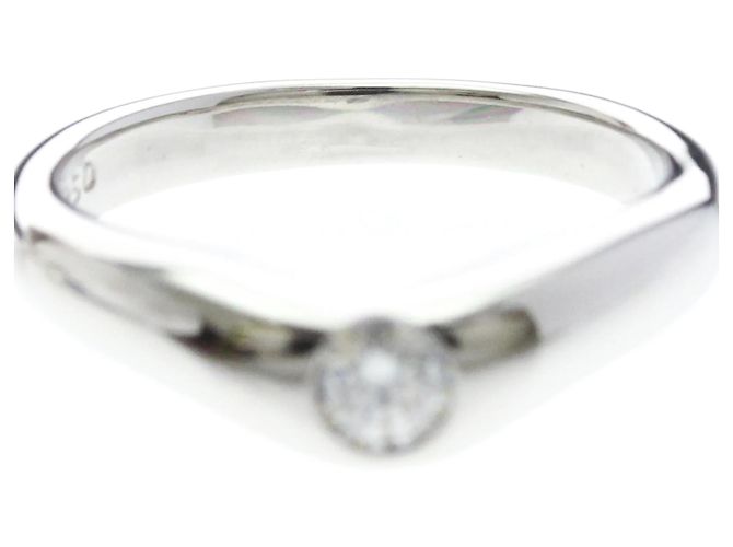 Fede curva Tiffany & Co. Elsa Peretti in platino con diamanti - vista 5