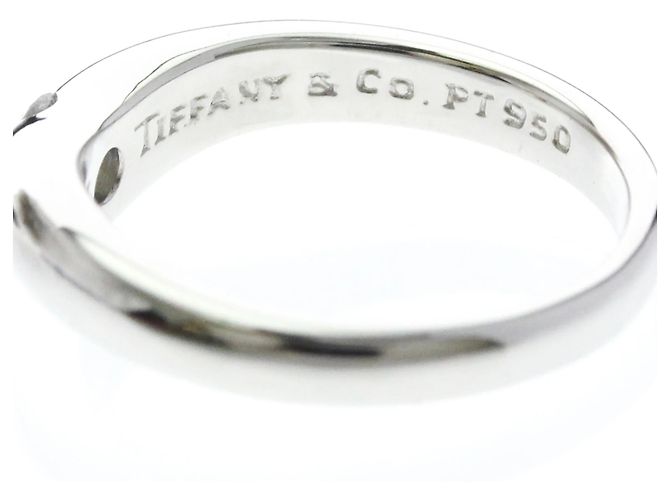 Fede curva Tiffany & Co. Elsa Peretti in platino con diamanti - vista 6
