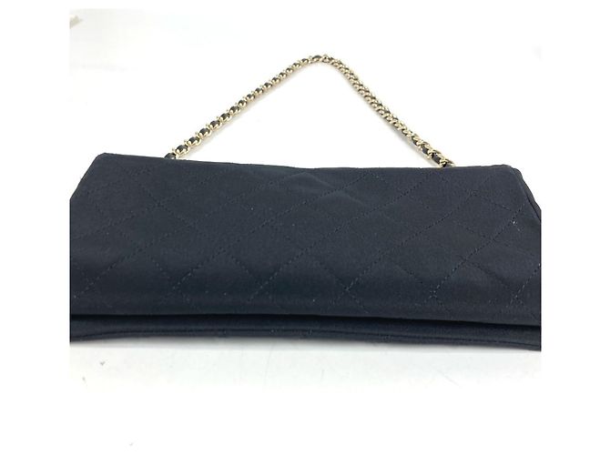 Borsa a tracolla Chanel in raso nero - vista 3