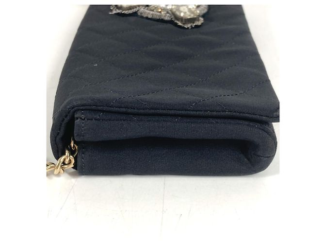 Borsa a tracolla Chanel in raso nero - vista 4