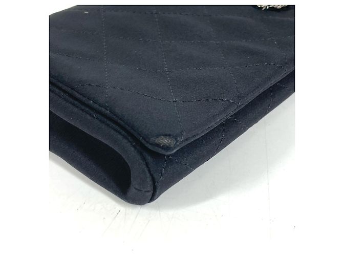 Borsa a tracolla Chanel in raso nero - vista 5