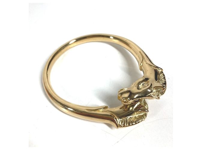Hermès Bracciale rigido Hermes Vintage in metallo dorato - vista 4