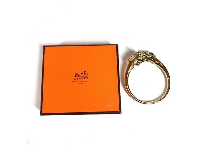 Hermès Bracciale rigido Hermes Vintage in metallo dorato - vista 7