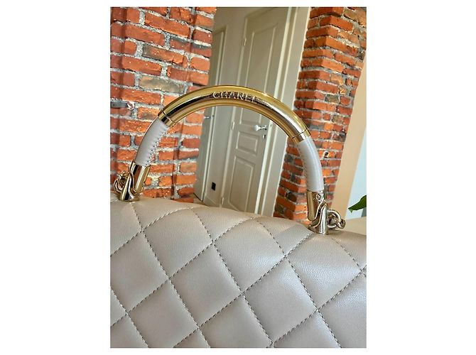 Borsa Chanel Trendy CC in pelle matelassé - Beige - vista 5