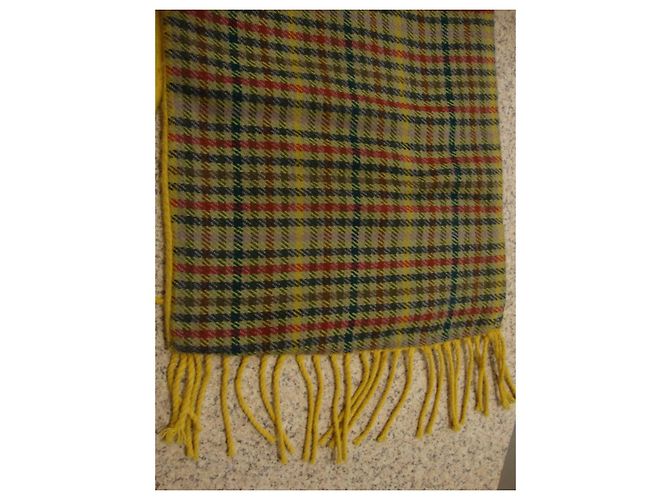 inconnue Sciarpa in lana gialla a quadri tartan - vista 3