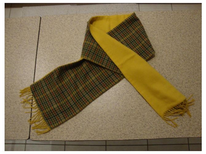 inconnue Sciarpa in lana gialla a quadri tartan - vista 4