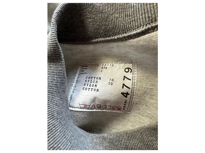 Abito Ibrido Sacai in Cotone Grigio e Nylon - vista 5