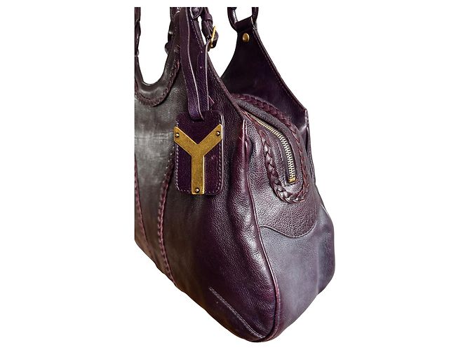 Borsa Yves Saint Laurent Y-Ligne in pelle viola - vista 12