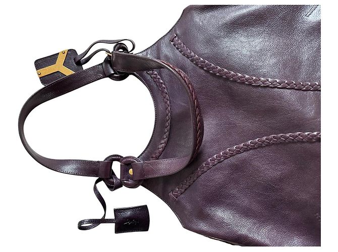 Borsa Yves Saint Laurent Y-Ligne in pelle viola - vista 7