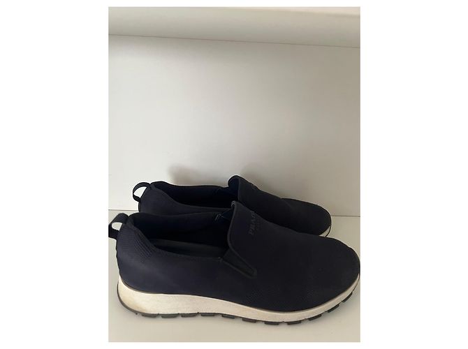 Sneakers Prada in tessuto blu navy - vista 2