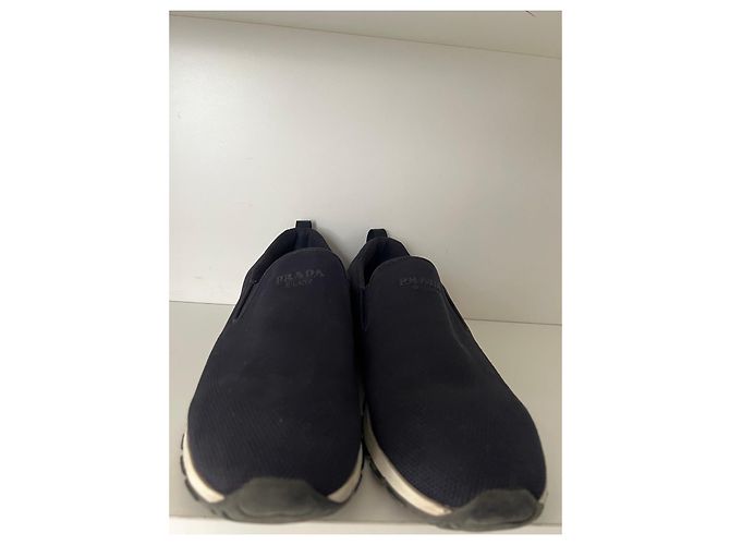 Sneakers Prada in tessuto blu navy - vista 3