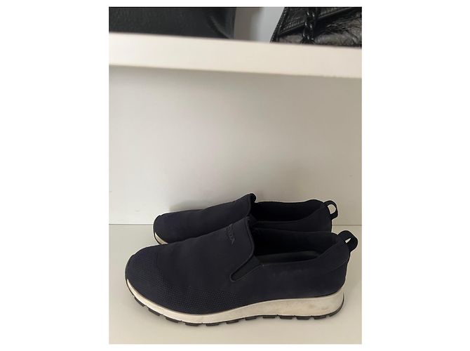 Sneakers Prada in tessuto blu navy - vista 4