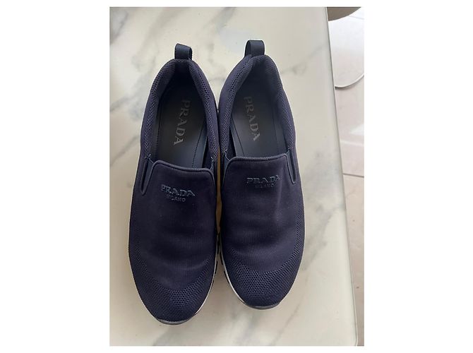 Sneakers Prada in tessuto blu navy - vista 8