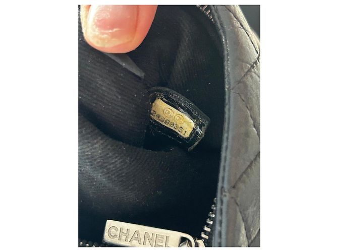 Chanel Uniform Lammleder Clutch Schwarz - Ansicht 14