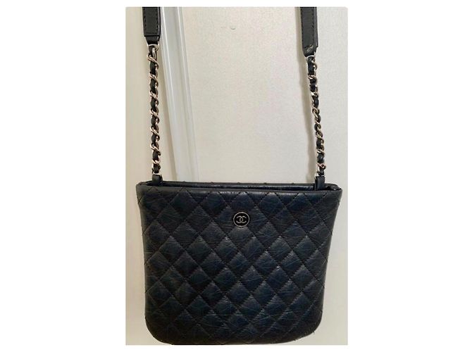 Chanel Uniform Pochette Pelle d'Agnello Nera - vista 8