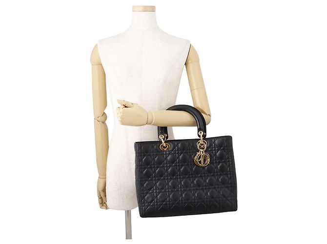 Borsa Christian Dior Lady Cannage Black - vista 4