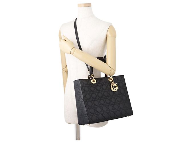 Borsa Christian Dior Lady Cannage Black - vista 5