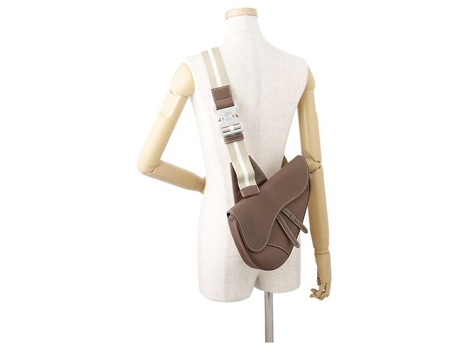 Borsa Saddle Christian Dior in pelle marrone - vista 5