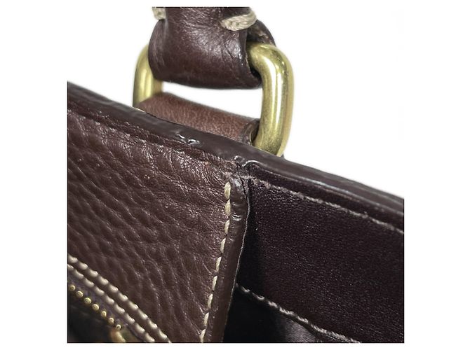 Borsa Tote Coach in pelle marrone - vista 6