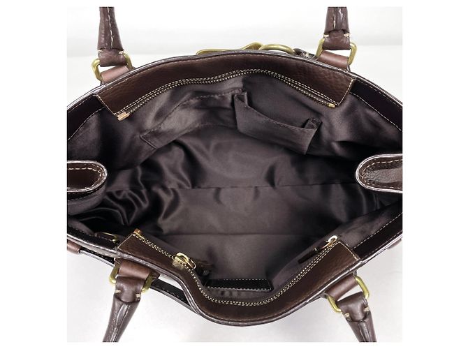 Borsa Tote Coach in pelle marrone - vista 8