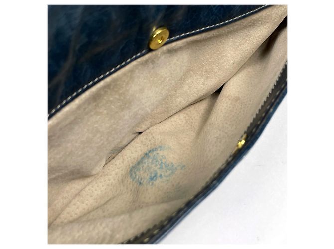 Bolsa de ombro Prada em couro azul - vista 7