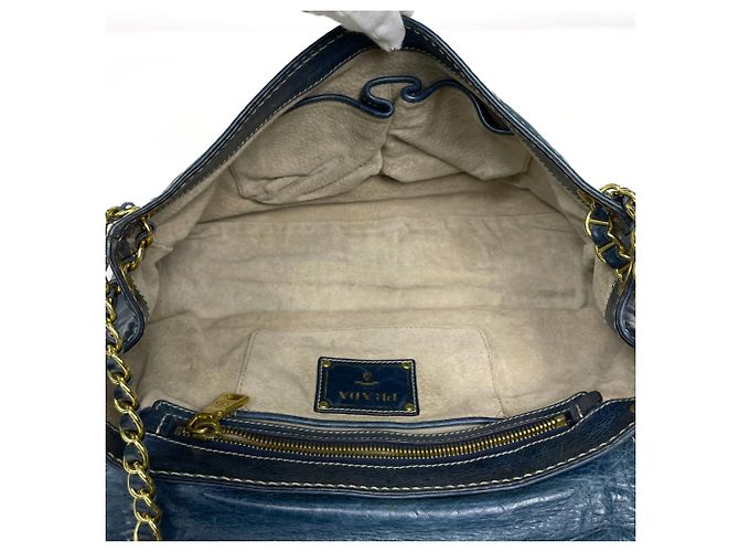 Bolsa de ombro Prada em couro azul - vista 8