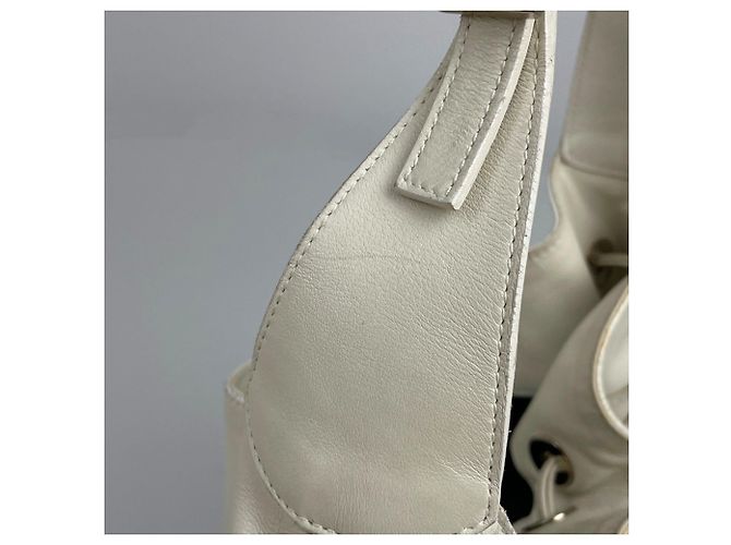 Borsa a tracolla Gucci in pelle bianca - vista 6