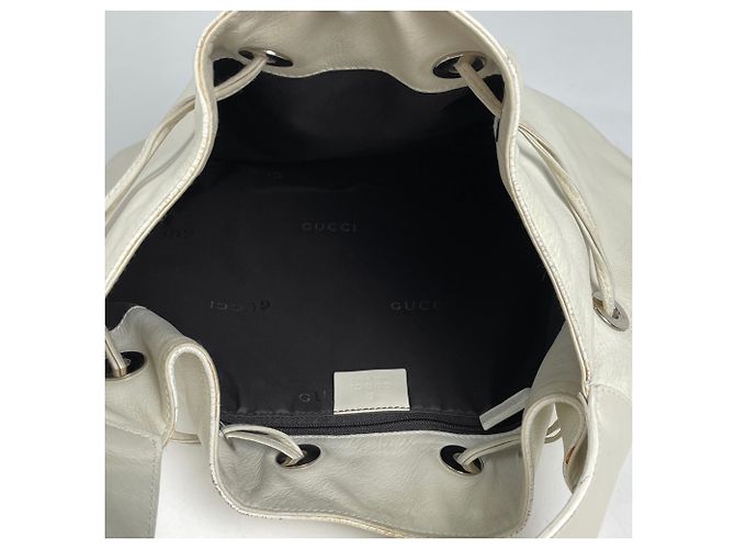 Borsa a tracolla Gucci in pelle bianca - vista 8