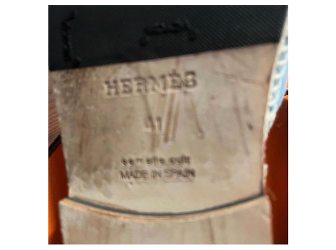 Hermès Ciabatte Espadrilles Denim Blu - vista 6