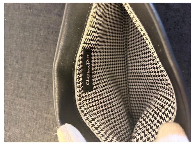 Pochette Christian Dior in pelle nera - vista 11
