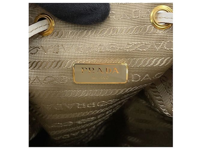 Borsa a mano Prada in tela jacquard e pelle - vista 15