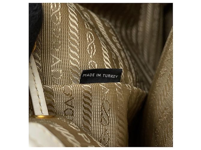 Borsa a mano Prada in tela jacquard e pelle - vista 16