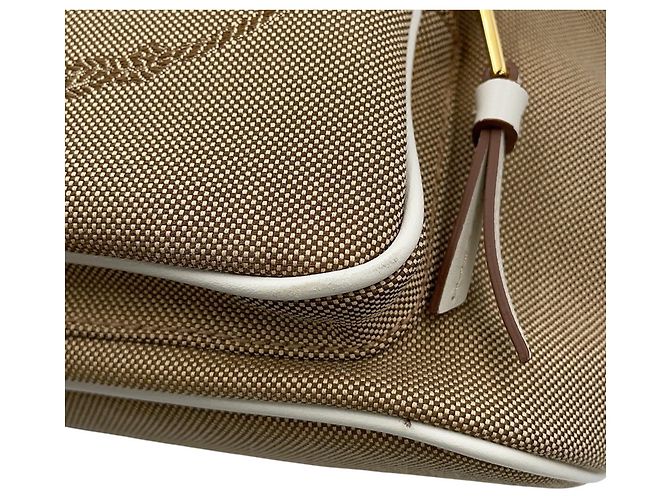 Borsa a mano Prada in tela jacquard e pelle - vista 7