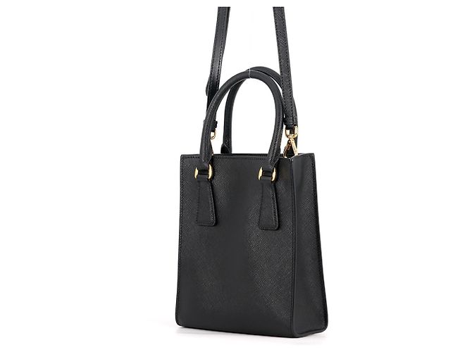 Borsa Prada Triangle in pelle Saffiano nera - vista 2