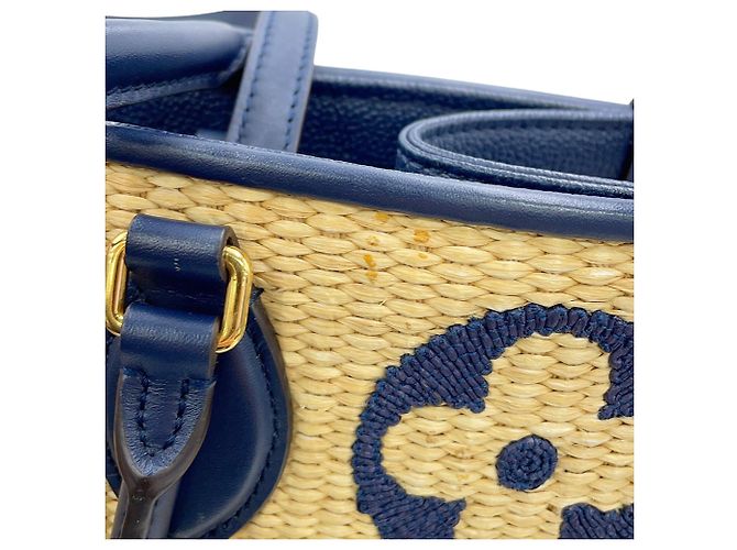 Sac cabas Louis Vuitton Monogram Raffia OnTheGo MM - vue 11