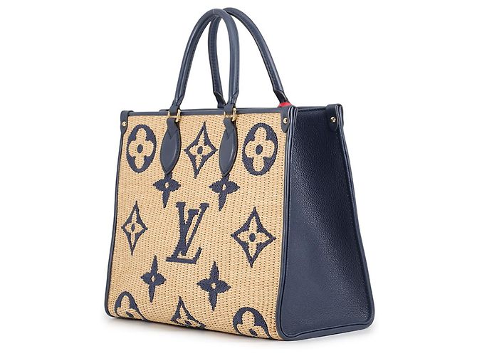 Sac cabas Louis Vuitton Monogram Raffia OnTheGo MM - vue 2