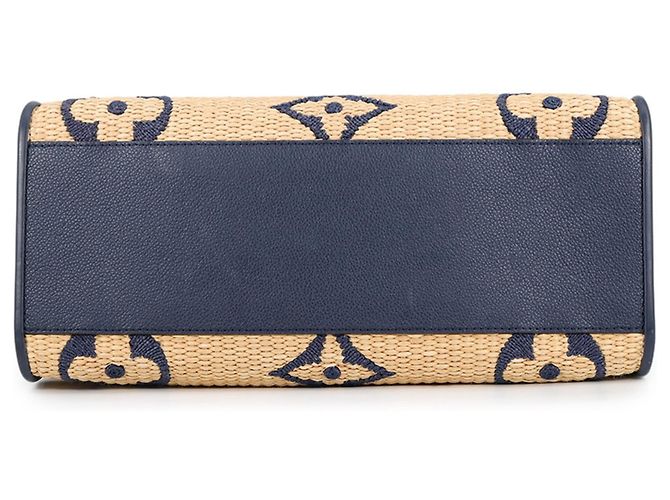 Sac cabas Louis Vuitton Monogram Raffia OnTheGo MM - vue 3