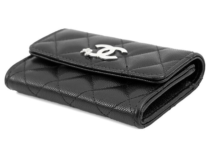 Portabiglietti Chanel in vitello nero - vista 2