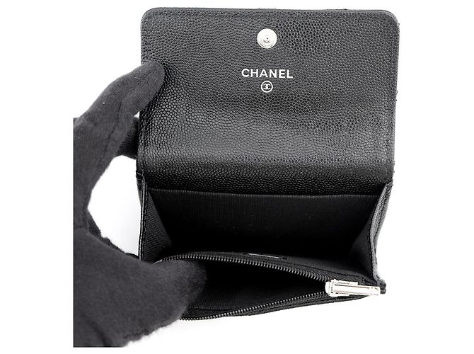 Portabiglietti Chanel in vitello nero - vista 5