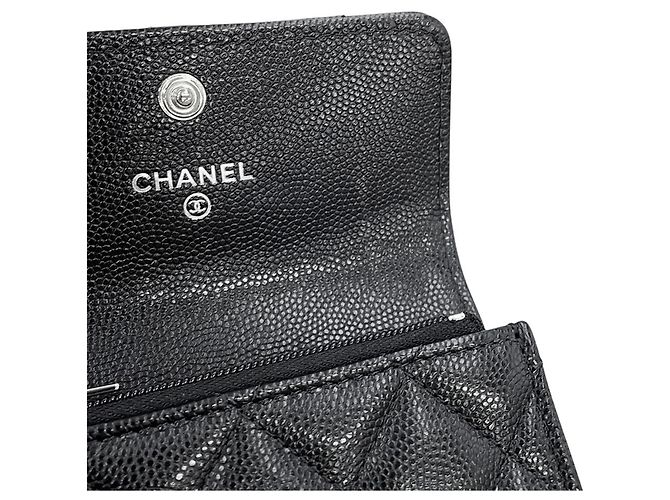 Portabiglietti Chanel in vitello nero - vista 6