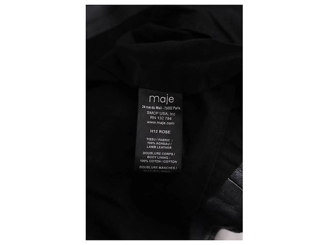 Maje Lederjacke Schwarz Größe S - Ansicht 6