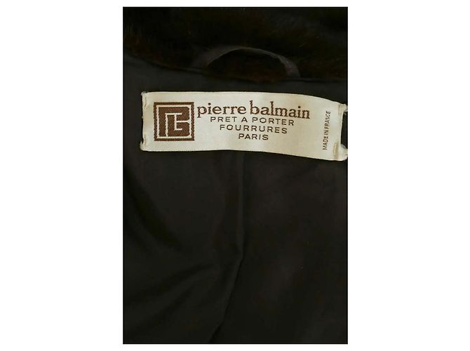 Abrigo de piel marrón Balmain - vista 5