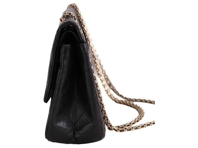 Chanel borsa 2.55 in pelle nera - vista 3