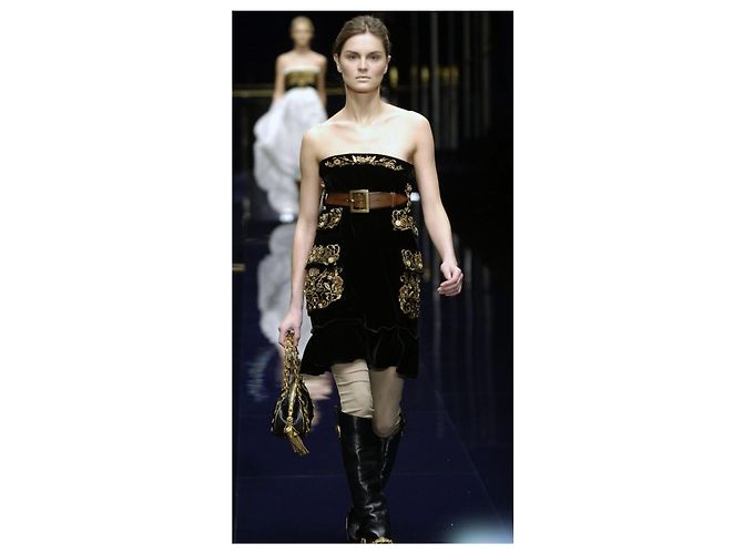 Dolce & Gabbana Runway Samtkleid 2006 F/W - Ansicht 2