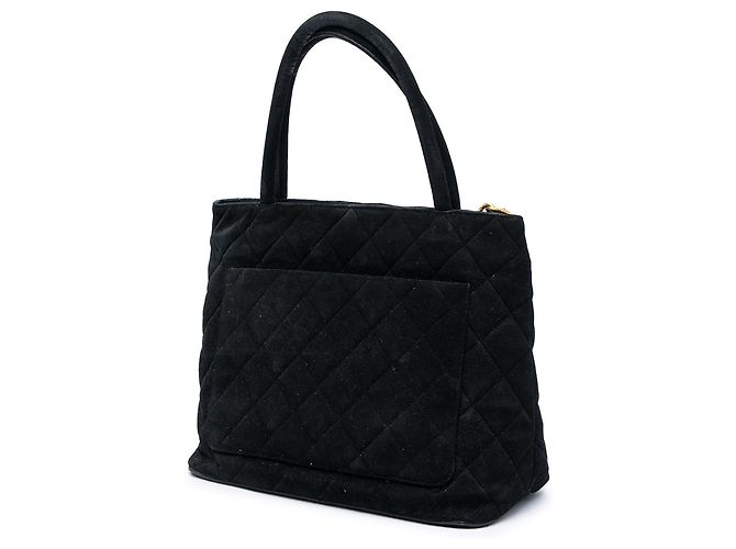Tote Bag Chanel Medallion in velluto nero - vista 2